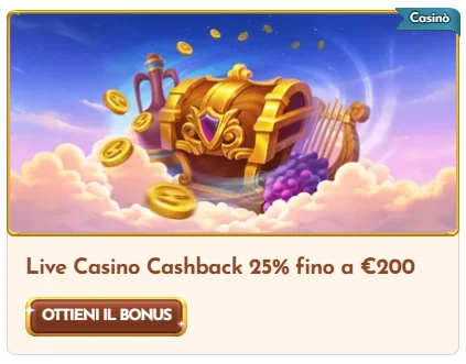 live casino cashback 25%