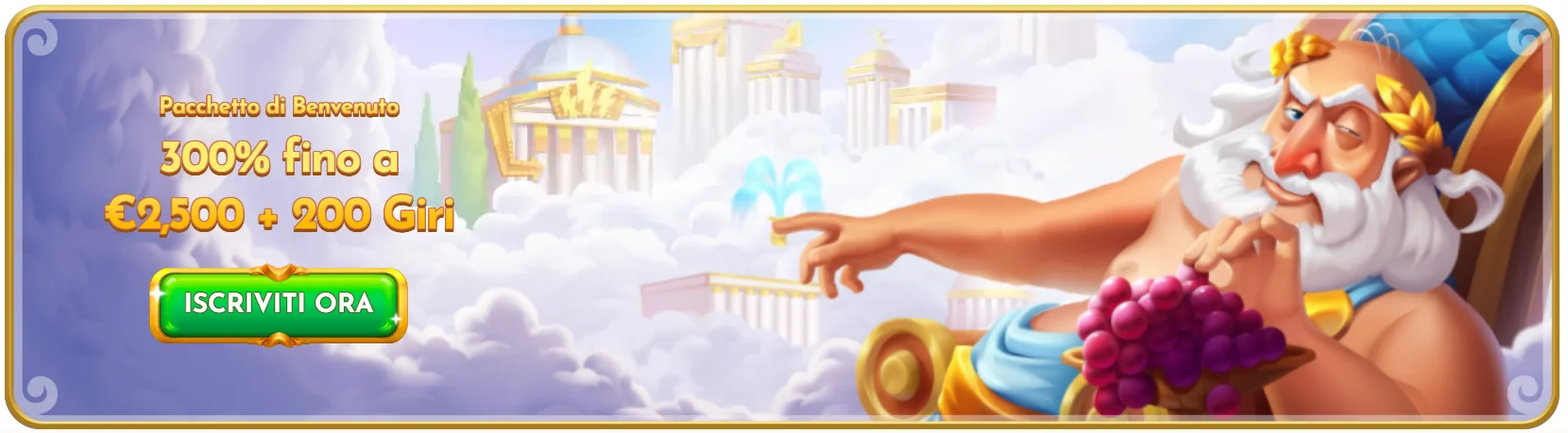 welcome promo casino banner up to 2500 euro